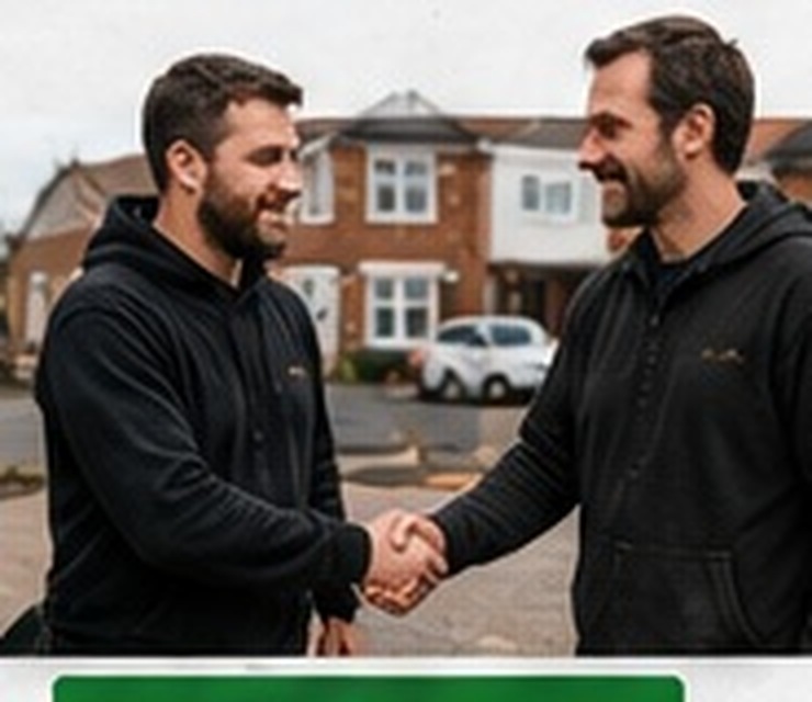 Two tradespeople discussing subcontract work