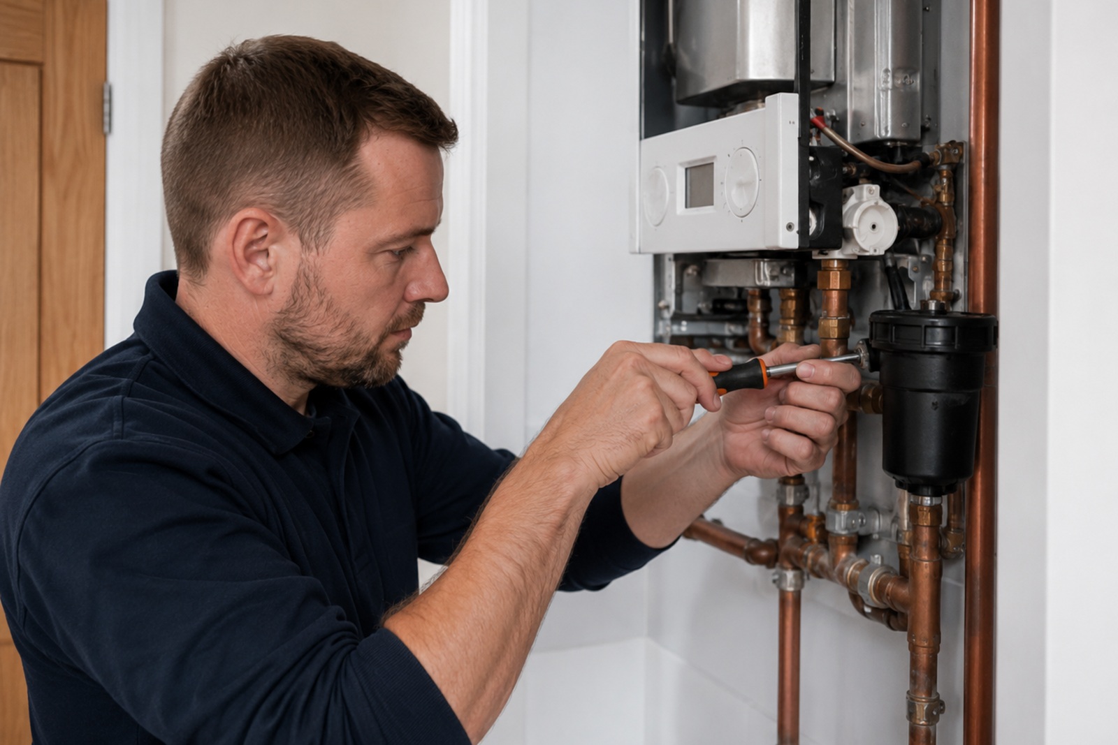 Heating engineers working-day visual